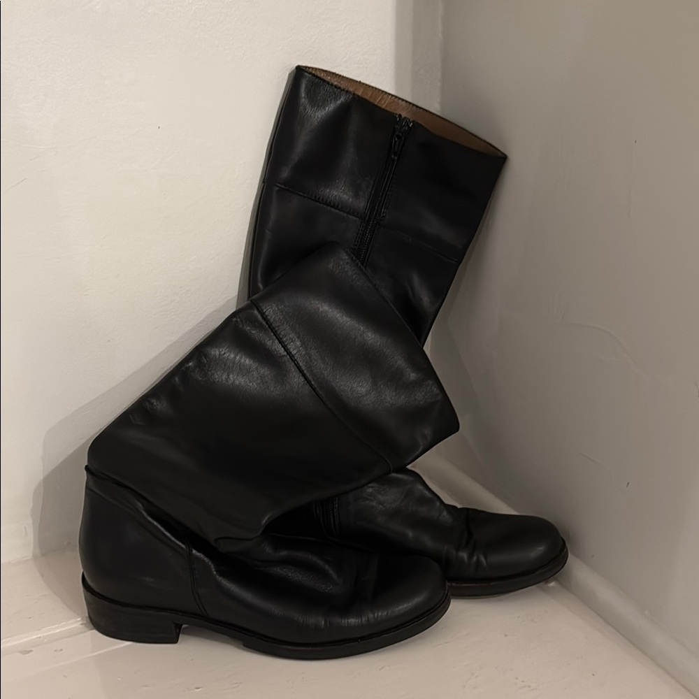 Tall Black Leather Boots